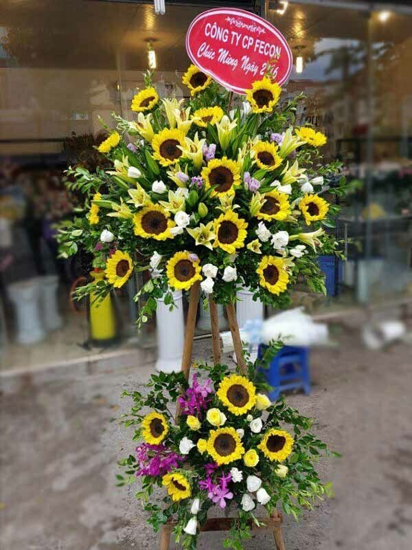 Hoa khai trương Sunflower - Kệ hoa chúc mừng khánh thành